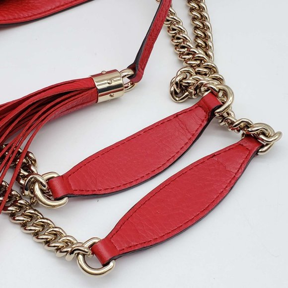 100% Authentic Gucci Soho Medium Red Shoulder Bag - Picture 9 of 16